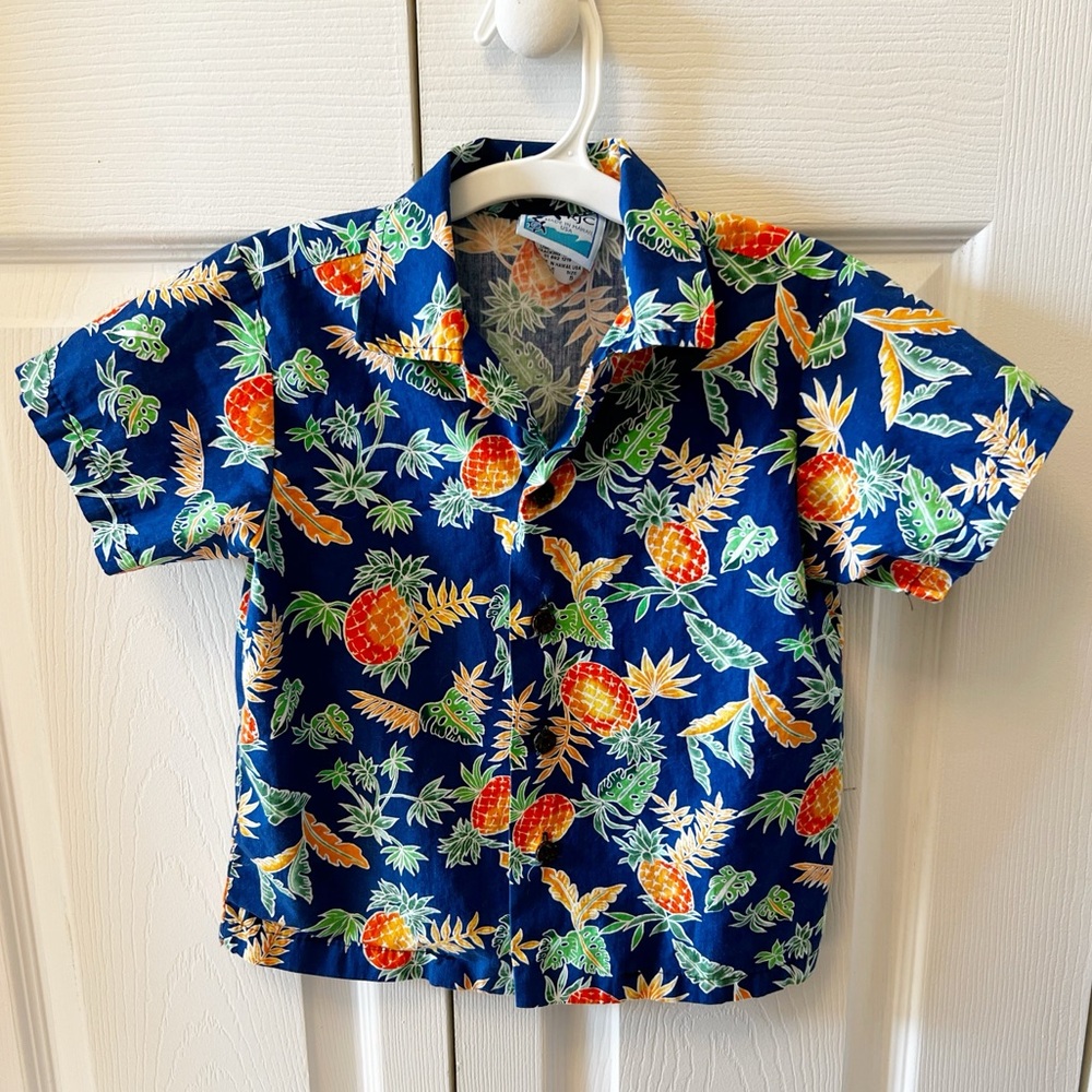 RJC Made in Hawaii button down Hawaiian shirt with pineapples toddler size 5